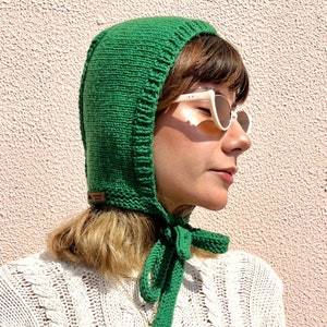 Handmade Merino Wool Knit Bonnet: Soft Winter Balaclava with Ties