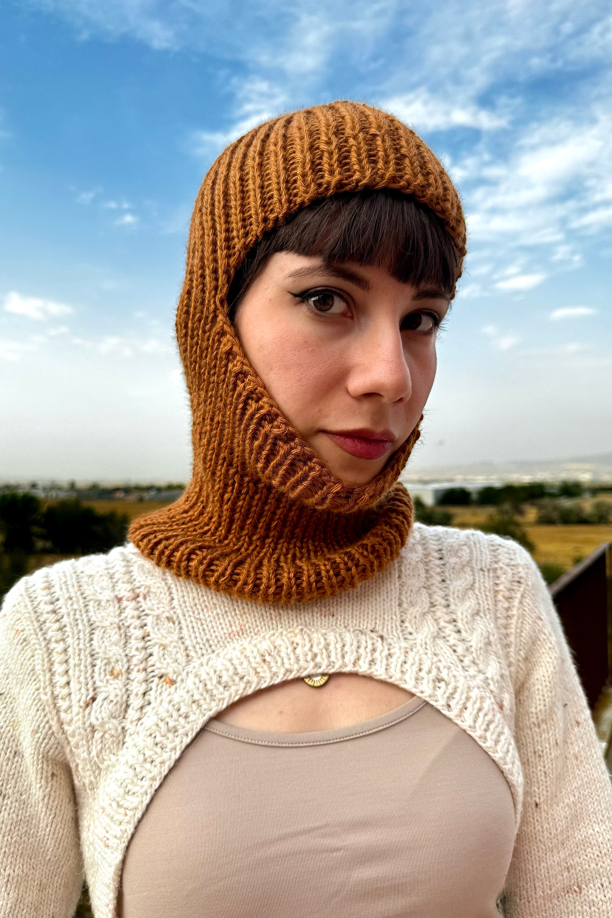 Hand Knitted Balaclava: Cinnamon Brown Wool Blend Ski Mask - Etsy