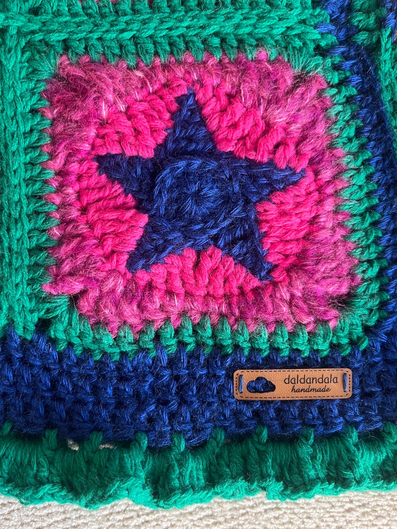 Crochet balaclava, balaclava knit, multicolor cozy balaclava in yellow pink blue, women's balaclava, granny square balaclava, hand knit hood image 2