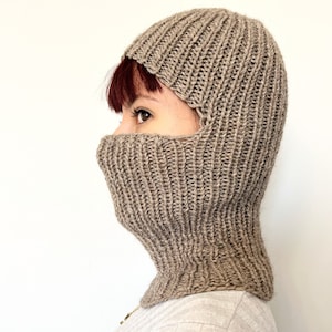 Hand Knit Wool Balaclava: Unisex Full Face Winter Mask