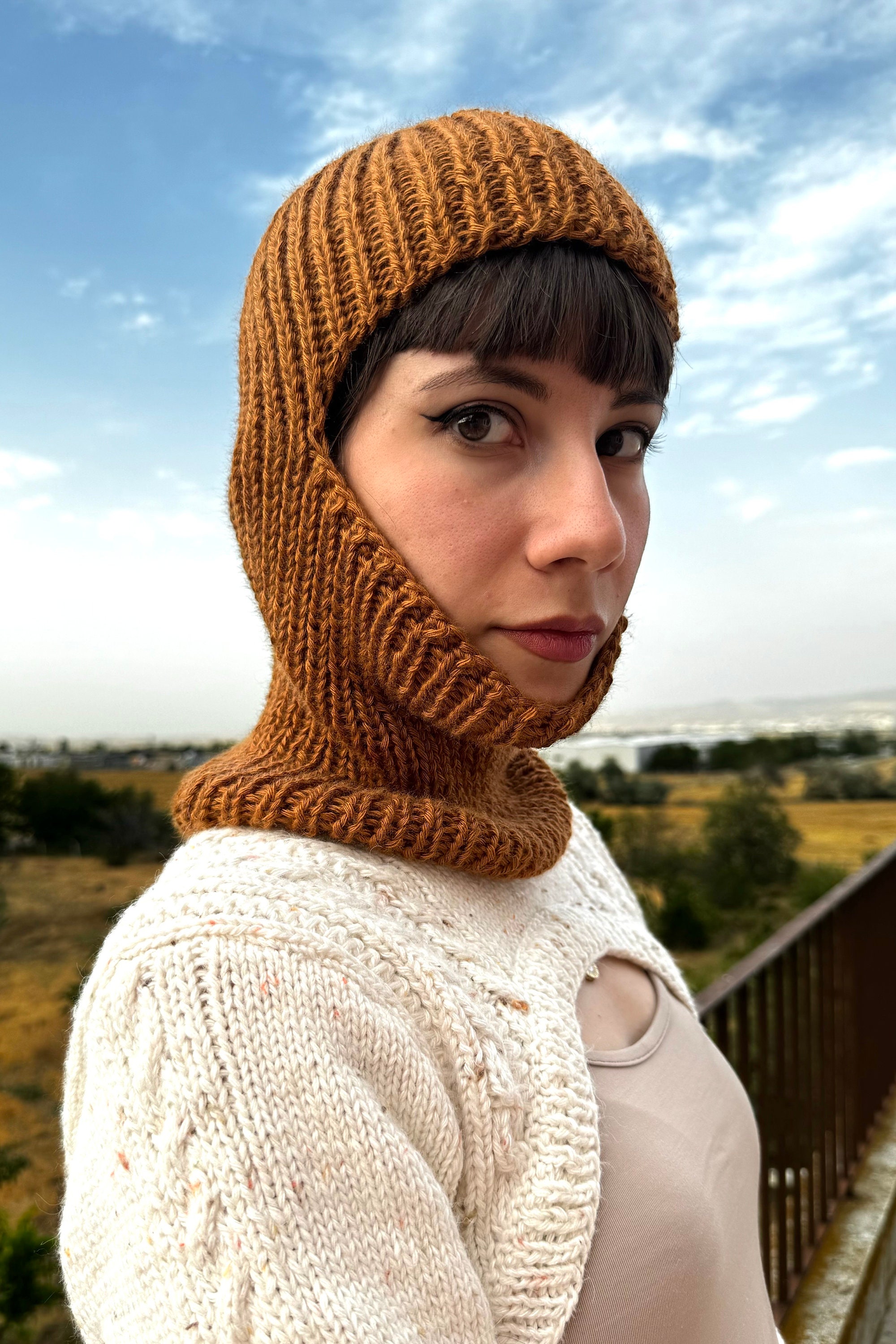 Hand Knitted Balaclava: Cinnamon Brown Wool Blend Ski Mask - Etsy