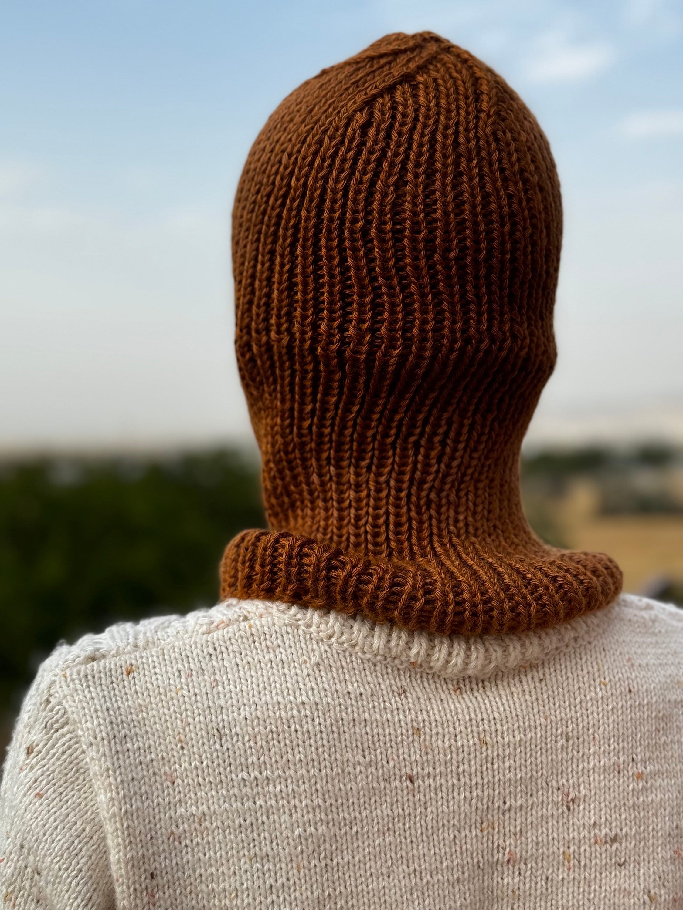 Hand Knitted Balaclava: Cinnamon Brown Wool Blend Ski Mask - Etsy