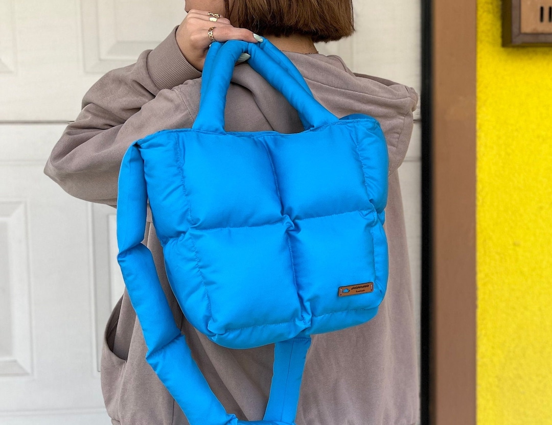 ◆EMIS◆ PUFFER STRING TOTE BAGSKY BLUE m1037_1348984 PUFFER STRING TOTE BAG-SKY BLUE - EMIS