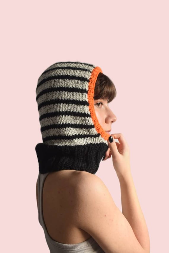 Balaclava, Knit Balaclava, Striped Beanie, Balaclava Face