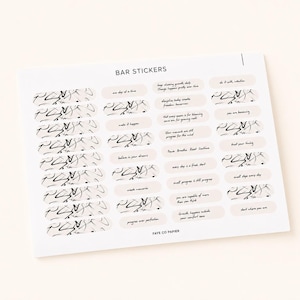 Bar Planner Sticker for Planners, Journals & Organisers | Minimal