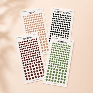 Transparent Nano Dot Planner Stickers: Minimal PET Circle Stickers