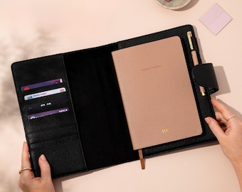 Portfolio Organiser A5 | A5 Folio | discbound planner cover | Personalised Stationery Gift | Stylish A5 Vegan leather folio|Document Holder
