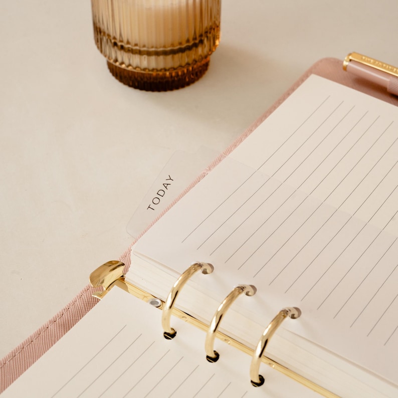 Minimal Transparent Planner Page marker | Today Bookmark A5 A6 | 6 Rings page marker| Planner Accessories | 6 rings bookmark | Planner tab image 3