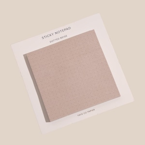 Blocco note adesive beige punteggiato / Accessori di cancelleria / Blocco note adesive / Accessori per pianificatori estetici / Blocco note funzionale