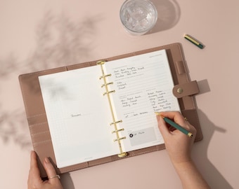 Minimal Undated Weekly Planner A5 Inserts | Wellness & Lifestyle Planner Refill Pages | A5 Ring Binder Organiser Inserts
