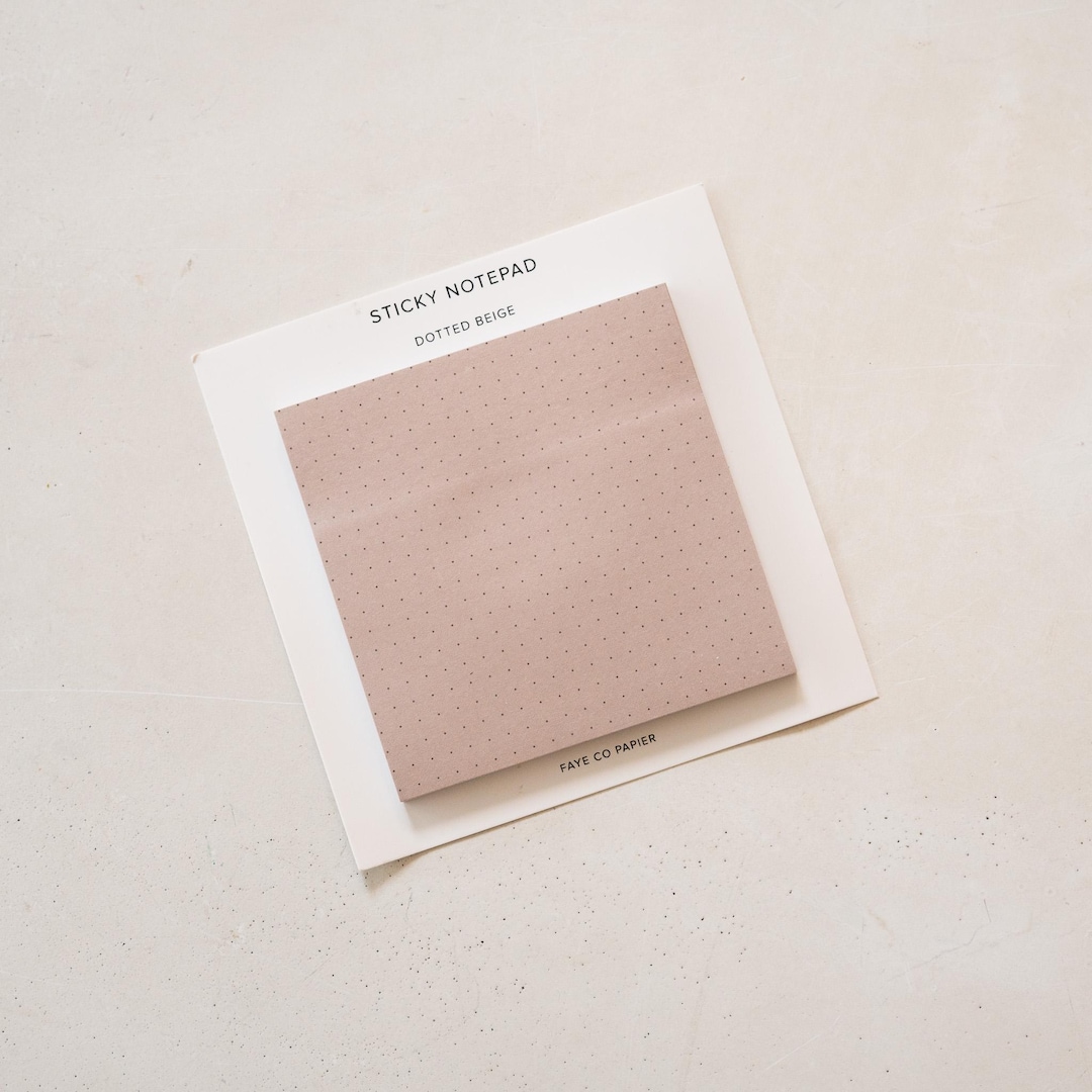 Dotted Beige Sticky Notepad | Aesthetic Planner Accessory - Etsy