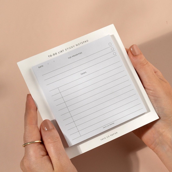 Minimal To-Do List Notepad | Mini sticky notepad | Planner Essentials | Aesthetic Functional Planner Accessories
