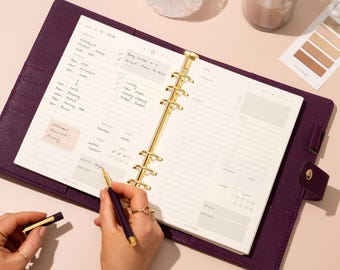 Undated Daily Planner Agenda Insert A5 – Minimal Daily Planner Refill Pages for Ring Binders & Organisers | Daily Planner Insert