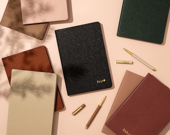 Personalised Classic Lined Notebook | A5 | Vegan Leather Soft Cover / Custom Notebook/graduation gifts for her