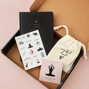 Self Care & Mindfulness-geschenkdoosbundel | Dankbaarheidsdagboek | Bevestigingskaarten | zelfzorgcadeau | Gepersonaliseerde geschenkdoos voor briefpapier
