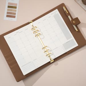 Minimal 2026 Dated Monthly Calendar A5 Planner Inserts | Ring Binder Refill| Refillable Planner Inserts
