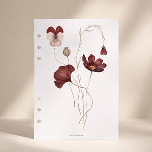 Dark Florals Planner Dashboards / Dividers A5