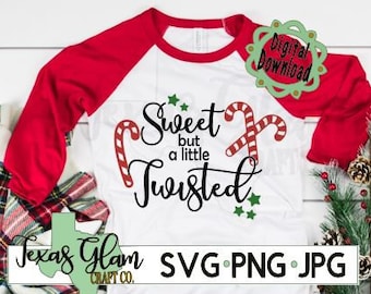 Weihnachten Candy Cane SVG PNG JPG, süß, aber verdreht Svg, süße Weihnachten Süßigkeiten Rohr Shirt Svg, Frau Urlaub Shirt Svg, lustige Weihnachten Svg
