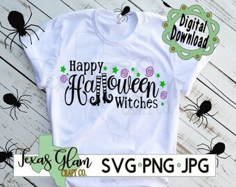 Feliz Halloween SVG PNG JPG, Feliz Halloween Brujas Svg, Camisa de Halloween Svg, Linda Bruja de Halloween Svg, Mujer divertida Camisa de Halloween Svg