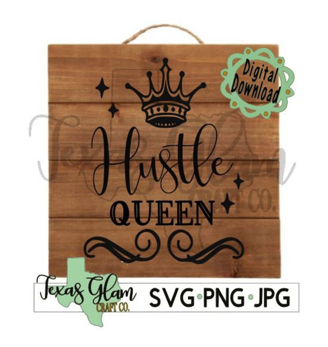 Hustle Queen SVG PNG Jpg,girl Hustle Svg,hustle Queen With Crown Svg,hustle Queen Cricut Svg