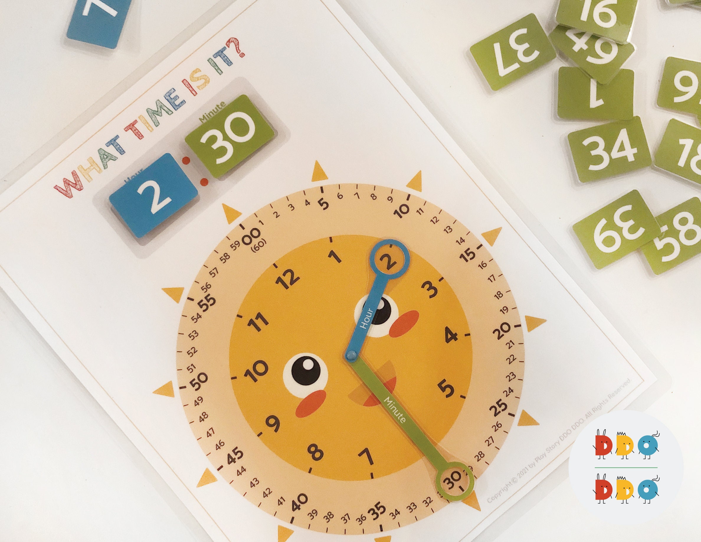 Learn to Tell Time Printable Clock Telling the Time Math - Etsy