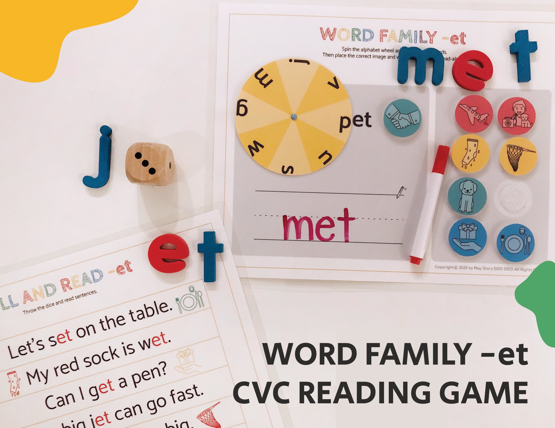 word family et cvc reading game beginning phonics activity etsy