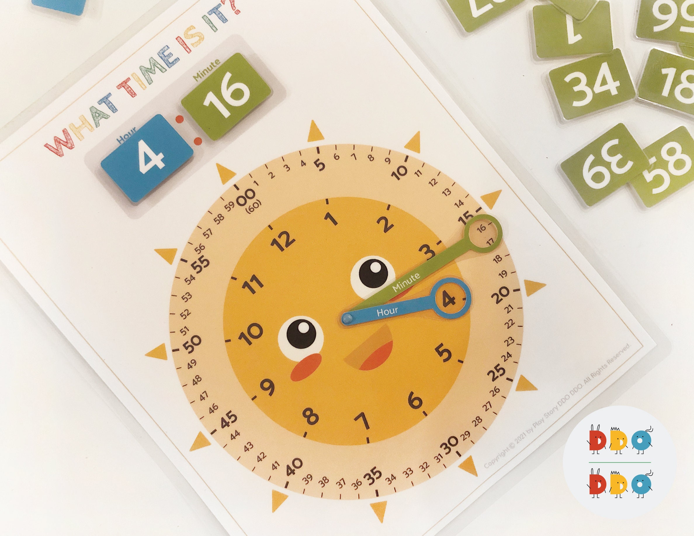 Learn to Tell Time Printable Clock Telling the Time Math - Etsy