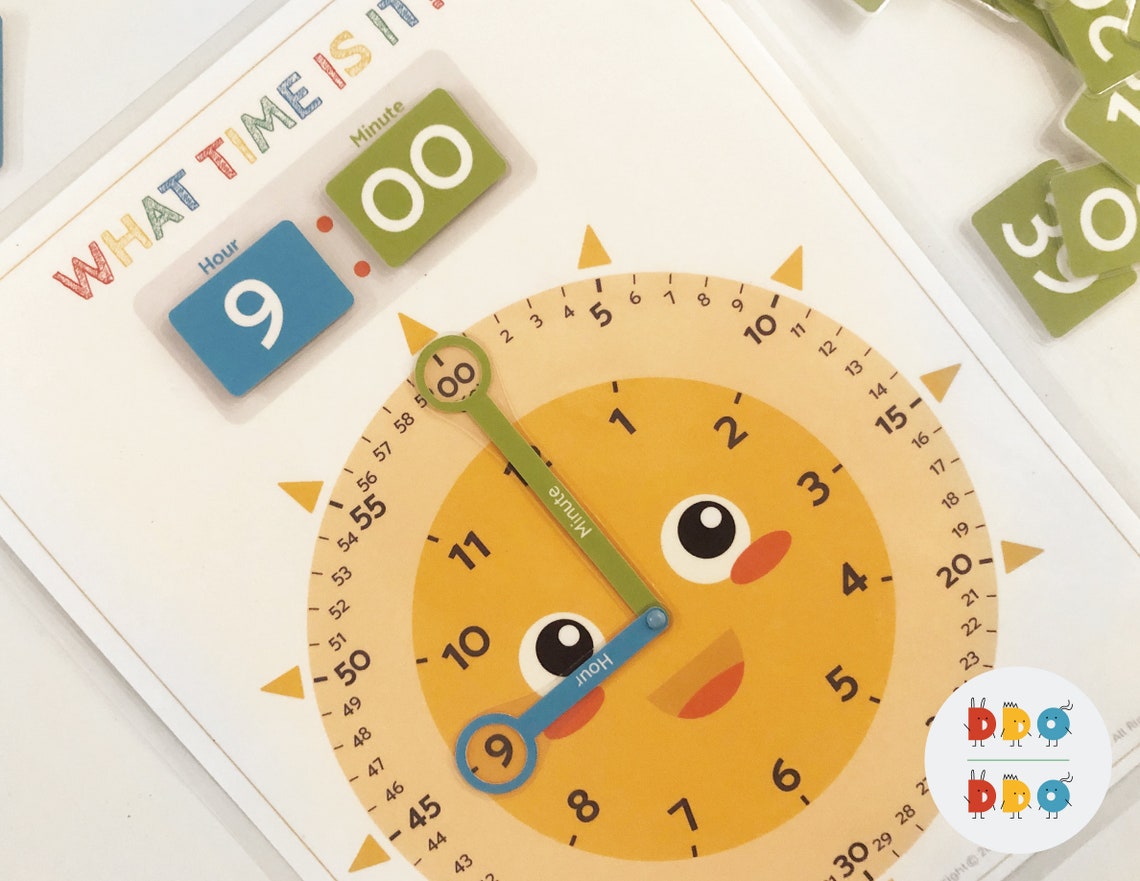 Learn to Tell Time Printable Clock Telling the Time Math - Etsy