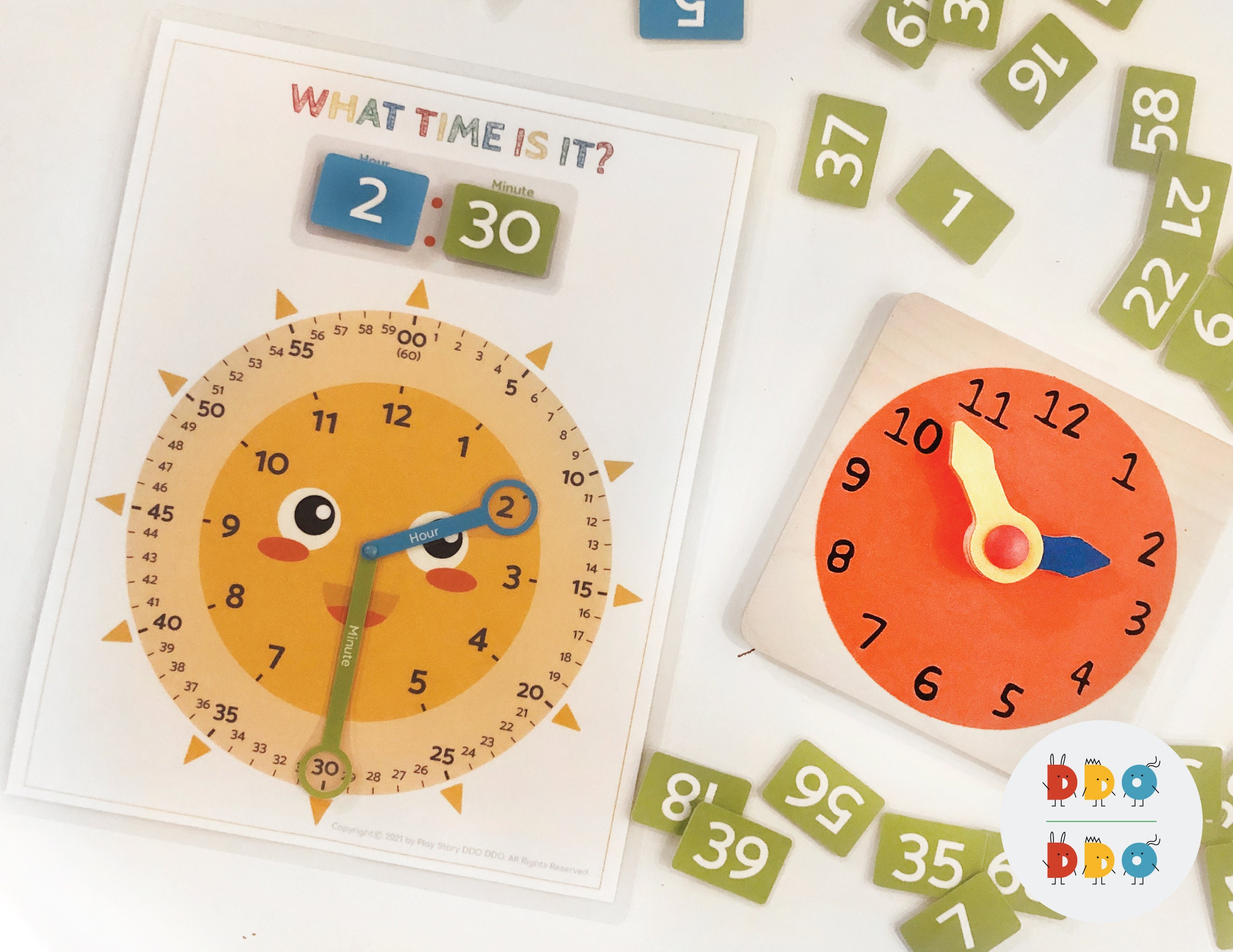 Learn to Tell Time Printable Clock Telling the Time Math - Etsy
