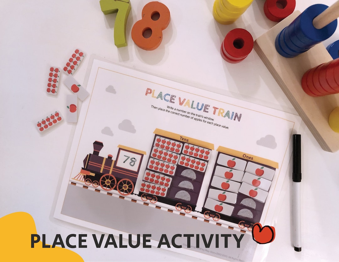 Place Value Activity, Printable Math, Worksheets for Kindergarten, First Grade Math, Busy Book ...