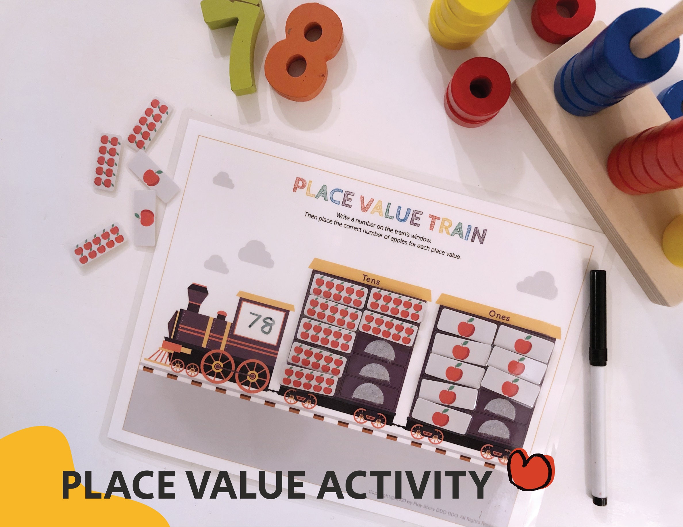 place value activity printable math worksheets for etsy