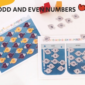 Números pares e impares, tabla numérica, conteo, actividad matemática para preescolar y jardín de infantes, carpeta de aprendizaje, actividad para la hora del círculo, descarga instantánea