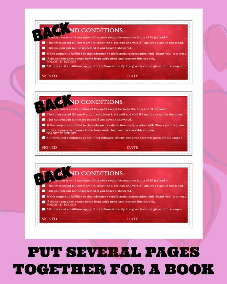 Love Coupon Hug Gift Certificate Voucher Etsy