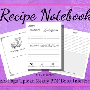 KDP Interior Recipe Notebook Template