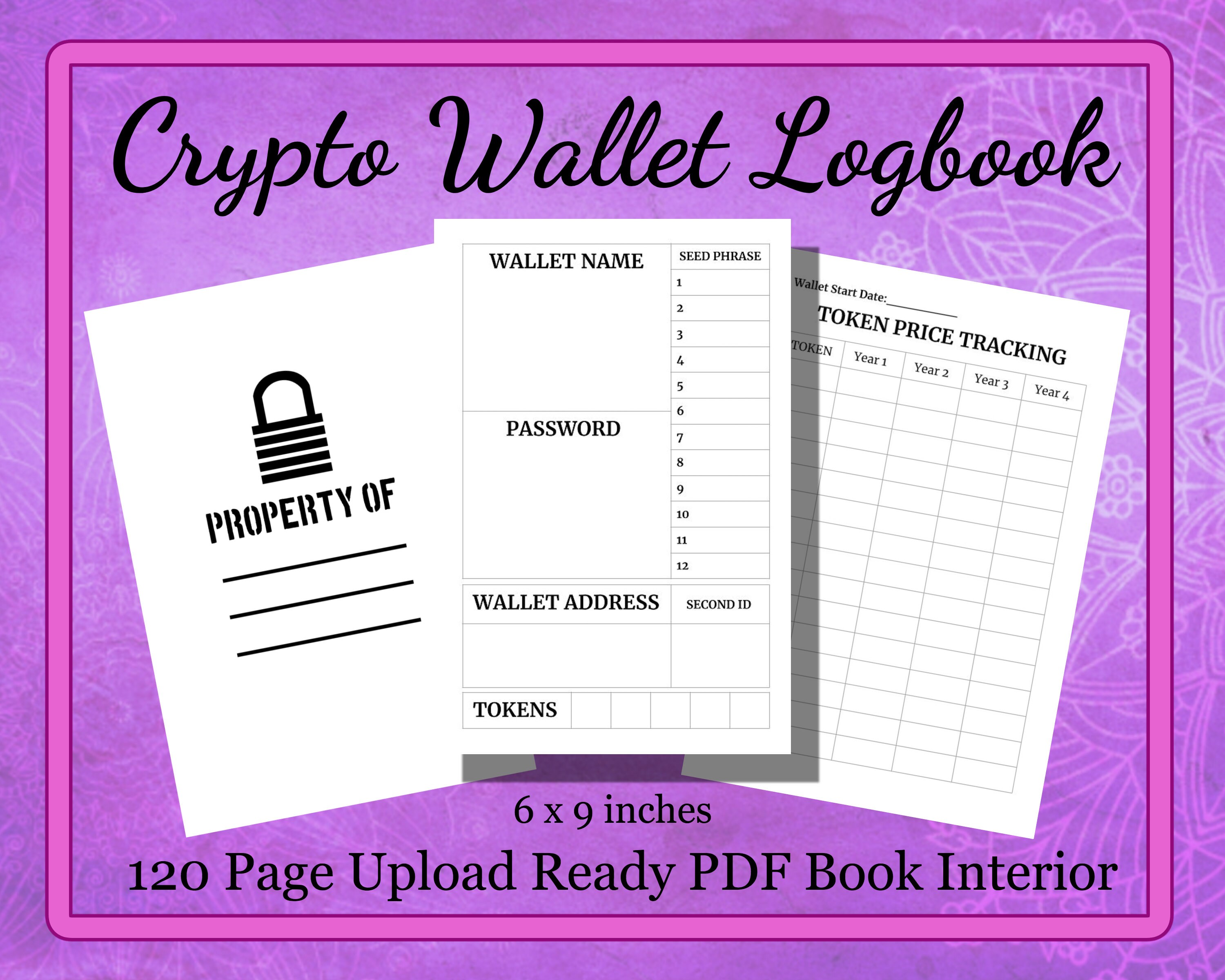 KDP Template Crypto Wallet Logbook Pages - Etsy