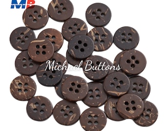 botones michael 11mm 4holes botón de coco 18L dos lados oscuro