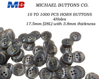 10 a 1000 piezas 17.5mm botones de cuerno 4 hoyos