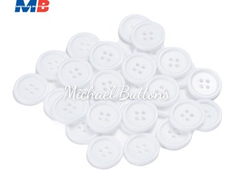 botones michael 15mm 20mm 25mm 4holes chalk button color blanco 24L 32L 40L brillo acabado