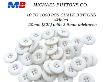 botones michael 18mm 4holes tiza botón color blanco 30L