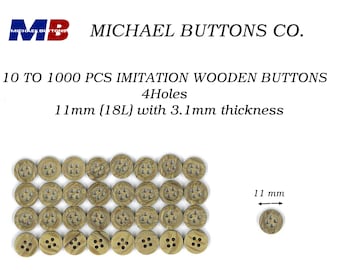 botones michael 11mm 4holes imitación botón madera 18L madera