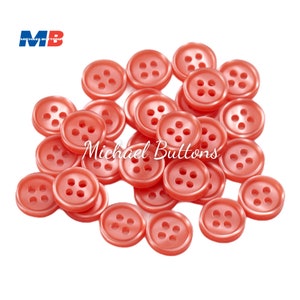 michael buttons 10mm 4holes imitation pearl button Orange colour 16L