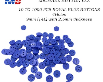 10 a 1000 piezas 9mm botones azules reales 2 hoyos