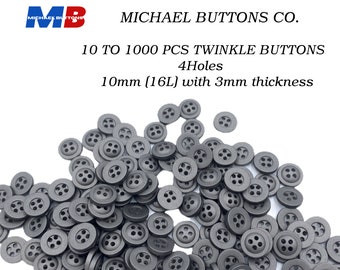 10 Para 1000 piezas 10mm botones centelleantes 4 hoyos de color gris