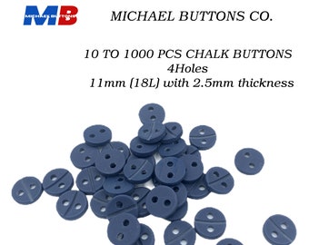 10 a 1000 piezas botones de tiza de 11 mm 4 hoyos de color azul