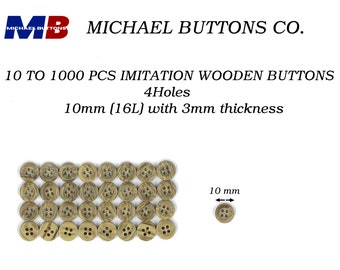 botones michael 10mm 4holes imitación botón de madera 16L madera