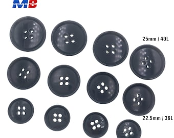 10 a 1000 piezas 18mm 23mm 25mm botones de tiza 4 hoyos Color negro