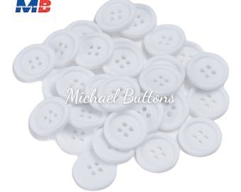 botones michael 15mm 20mm 25mm 4holes tiza botón color blanco 24L 32L 40L acabado mate