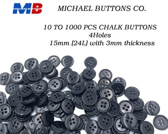 botones michael 15mm 4holes tiza botón azul marino negro gris color 24L