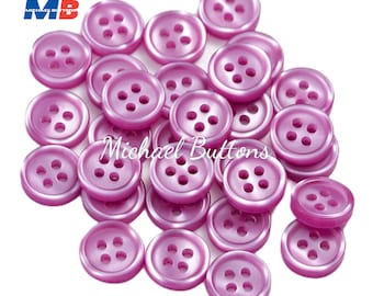 botones michael 10mm 4holes imitación botón perla color púrpura 16L