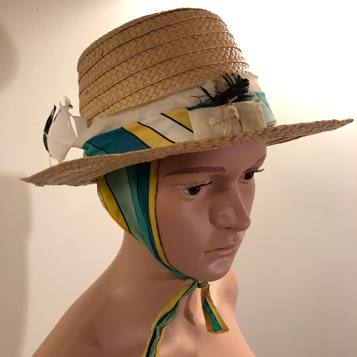 Womens Vintage Gazebo Hat with attached scarf Etsy